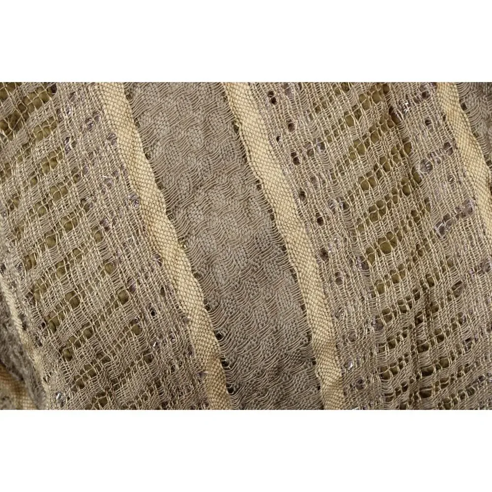 Charming Charlie Infinity Scarf‎ Metallic Gold Tan Pattern Texture Boho Chic
